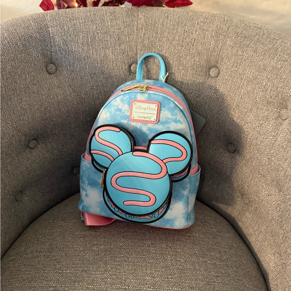 Loungefly Sky Blue and Pink Mouse Ears Backpack
